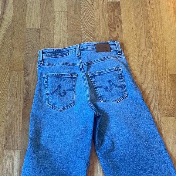 AG SAIGE WIde Leg Crop Blue High Rise Flare Jeans - Picture 11 of 15